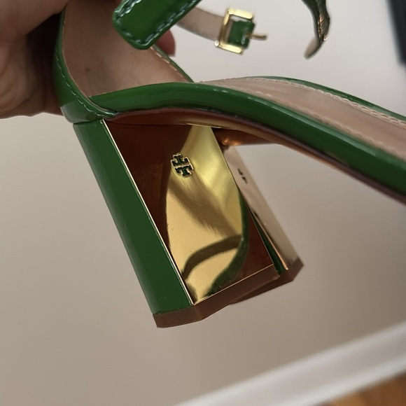 Tory Burch Green Patent Leather Cecile Block Heel - Picture 6 of 10